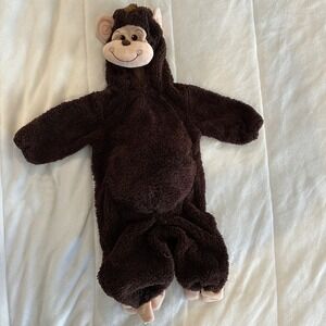 Koala Kids Brown Monkey Costume Hooded One Piece Jumpsuit 12 Months